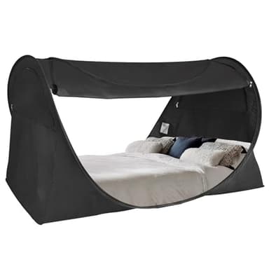 Alvantor Bed Canopy Tents Dream Privacy Space Twin Size Sleep Tents Indoor Pop Up Portable Frame Curtains Breathable Gray Cottage (Mattress Not Included) Reducing Light