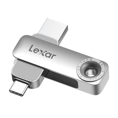 Lexar D50E 512GB Solid State Dual Drive, USB Flash Drive Up to 400MB/s Read, 400MB/s Write High-Performance, USB-C & USB-A Port, Metal Housing Swivel Design, Compatible with iPhone 17, Android, PC