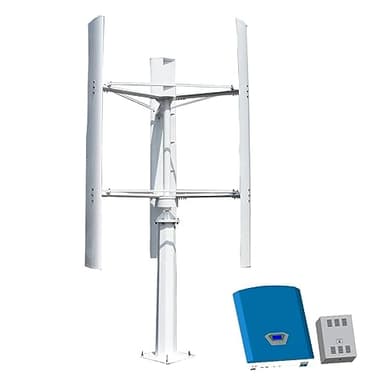 DELURA Wind Turbine， 5KW On Grid System On Grid Off Grid Renewable Energy System Vertical Axis Wind Energie Turbine for Marine Home Charging (Color : Off Grid System, Size : 96V_5000W)