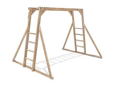 Dunster House Kids Wooden Monkey Bars with Pressure Treated Timber Wooden Climbing Frame UK