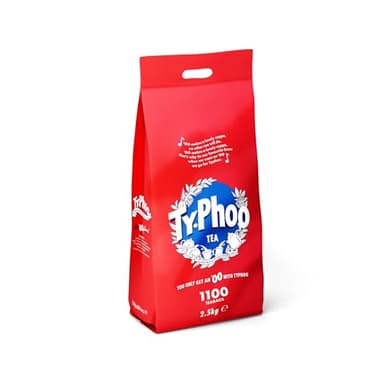 Typhoo • Black Tea Bags • 1100 Tea Bags • Kenyan & Malawian Blend • Bold • Full-Flavoured • Everyday Brew • Vegetarian Friendly • Blended in the UK • Ethical Sourcing