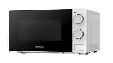Cookology 20L Freestanding Microwave - 700W Power - 24.5cm Turntable - 5 Power Modes & Easy‑to‑Use Dial Timer - Quick Defrost Setting - White