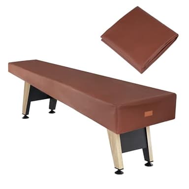 K-Musculo Shuffleboard Table Cover, Heavy Duty Leatherette Waterproof & Tearproof Shuffleboard Covers Fit for 9FT(108"L x 25"W x 8"H) Shuffleboard Table (Brown)