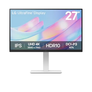 LG UltraFine Monitor 27US550 - 4K UHD IPS 27 inch, 60Hz, 5ms, DCI-P3 90%, 10bit, HDR10, Flicker safe & Reader Mode, Smart Energy Saving, Height-Tilt-Pivot-Swivel Adjustment, DP1.4, HDMI, White