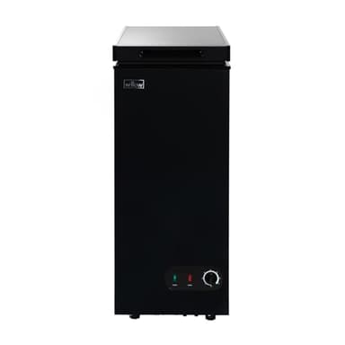 Willow WCF60B Freestanding 51L Slimline Compact Chest Freezer with Adjustable Thermostat, Removable Storage Basket, Suitable for Outbuildings and Garages - Black