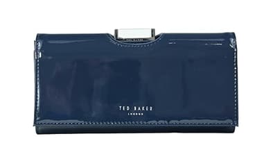 Ted Baker London Womens Ladies Girls Bitaas Large Bobble Matinee Purse Wallet in Navy Blue Patent Leather