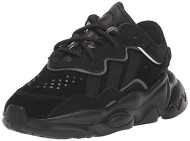 Adidas Originals Men's Ozweego Running Sneakers, Black/Black/Night Metallic, 4 Infant