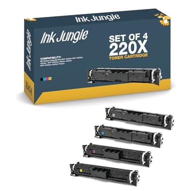Set 220X Black Cyan Magenta Yellow Toner Cartridges With Chip Compatible With HP Colour LaserJet Pro MFP 4302dw 4302fdn 4302fdw 4202dw 4202dn Printers Replaces HP 220A 220X W2200X W2201X W2202X W2203X