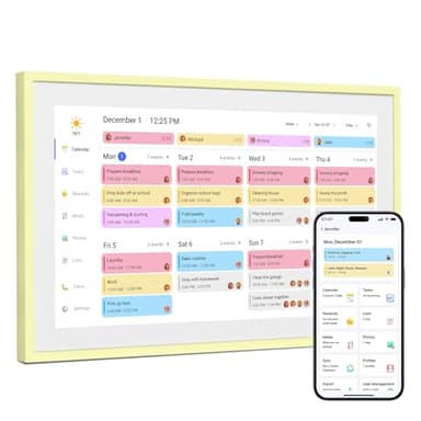 Dragon Touch 15.6" Digital Calendar, Honey Glow, 2026 Family Wall Planner, 1080P Full HD Interactive Touchscreen, Smart Chore Chart and Home Organization, Gift for Busy Families Scheduling