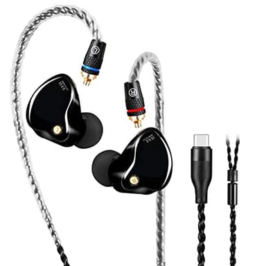 DCMEKA in-Ear Monitor Headphones, Superior Sound Wired Earbuds with Tesla Magnet, Professional Sound Isolating Earphones for Singers/Drummers/Musicians, MMCX Connector IEM Earphones