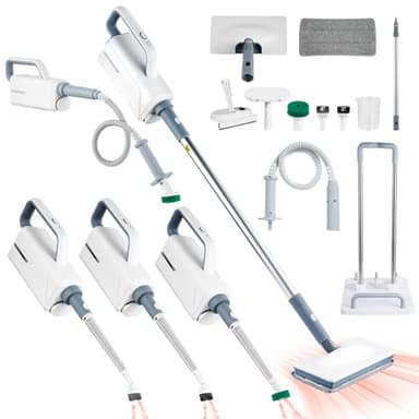 Steam Mops for Floor Cleaning, With Detachable Handheld Steamer, Multi & up Steamer for Cleaning with 350ml Tank,10s Heat-Up, 230°f Powerful 10-in-1 Multi-purpose Steamer for Floors, Tiles, Hardwood