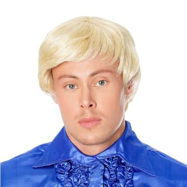 Man's Side Parting Blonde Wig 1 Pc.- Comfortable & Stylish Design, Perfect for Costumes Parties, Performances, Festivals, Music, & Daily Wear Halloween Halloween