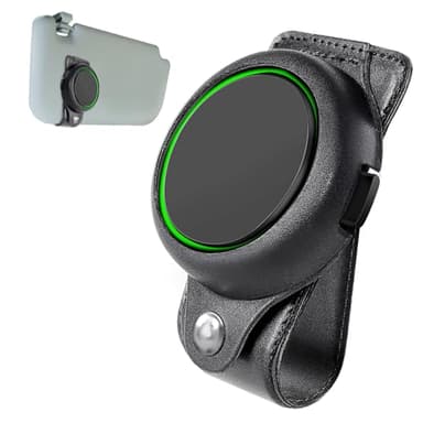 mylovetime Ooono 2 Sun Visor Mount Car Compatible with Ooono Co-Driver No2, Holder for OOONO Speed Camera Warning PU Leather Black