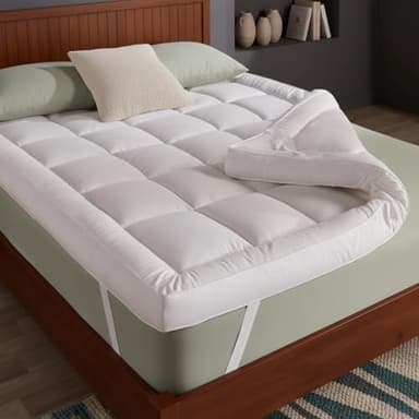 HNL® Luxury Hotel-Quality Mattress Topper Small Double | 10cm Extra Thick Microfiber 4ft Mattress Topper with Elastic Corner Straps, Deep Cooling Small Double Bed | Soft, Breathable & Machine Washable