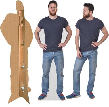 Custom Life Size Cardboard Cutout, Personalized Cardboard Cutout with Stand, High Resolution Human Stand Up, Upload Your Own Photo for Wedding Party Graduation Decor (6 ft)