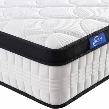 slily 12 Inch Super King Mattress 6ft for Back Pain Relief, Hybrid Pocket Sprung Memory Foam Mattress with Cool & Supportive, 7-Zone Medium Firm Mattresses, 30cm Deep 180 X 200 cm