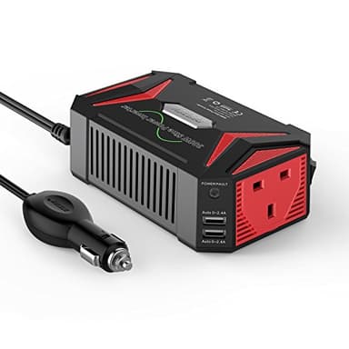 BESTEK 300W Pure Sine Wave Power Inverter 12V to 240V 230V with 4.8A Dual Smart USB Ports Car Adapter Charge Your Laptop iPad iPhone Tablet Consoles & More