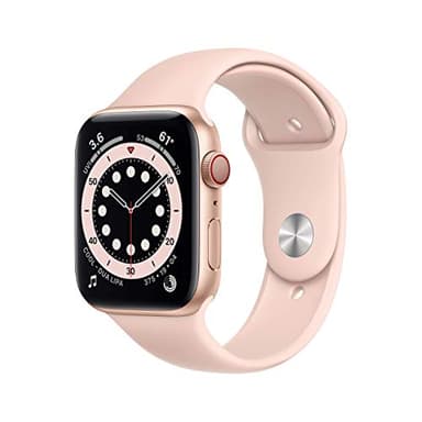 Apple Watch Series 6 (GPS + Cellular, 44MM) Gold Aluminium Case with Pink Sand Sport Band (Renewed)