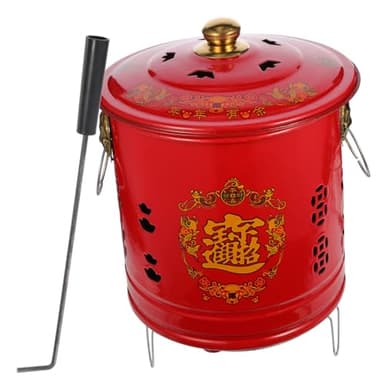 Paper Burner Bucket Enamel Incinerator Bin with Lid for Efficient Burning of Paper and Garden Waste Durable and Safe Design for Use Bright and Smooth Finish