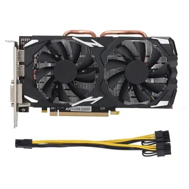 RX 580 Graphics Card, 8GB GDDR5, 256bit, Metal & Electronics, Dual Fan Cooling, rx580 gaming graphics card 8gb with HDMI DP DVI Outputs for Desktop PC and Video Editing