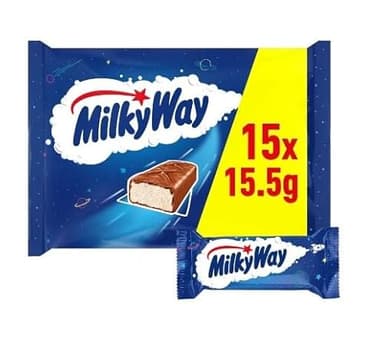 2 x Milky Way Chocolate Fun Size Bars Multipack 15x15.5g Delicious Tasty And Twisty Treat Gift Hamper, For Christmas,Birthday,Easter Gift Sold By Kidzbuzz