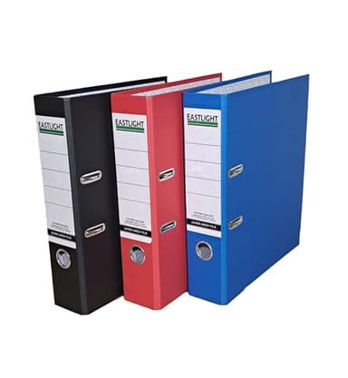 Noti A4 Lever Arch Files – Pack of 3 (Black, Red & Green) | 70mm Spine | Durable Lever Arch Mechanism, Metal Rado Locks, Compressor Bar & Spine Label | Sturdy Document Storage Folders