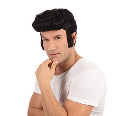 Bristol Novelty BW686 Greaser Wig, Black, One Size, Boxed World Book Day Halloween Halloween