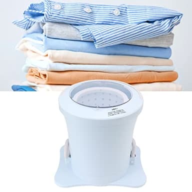 ElgnAura Manual Clothes Dryer, Portable Spin Dryer 2500RPM Mini Capacity Hand Cranked Non Electric Laundry Dryer with Detachable Basket for Camping, Apartments, RV, or Delicates (Blue)