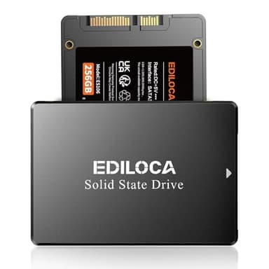 Ediloca 256GB SSD, Internal Solid State Drives, 2.5" SATA SSD 256GB, Up to 520MB/s, 3D NAND TLC, Compatible with Laptop & PC Desktop(ES106 Black)