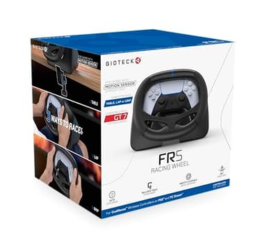 Gioteck FR5 Racing Wheel Dock for DualSense & DualEdge Controller on PS5, PC, and Steam Deck - Auto Centring - For Motion Sensor Games Only - GT7 Compatible