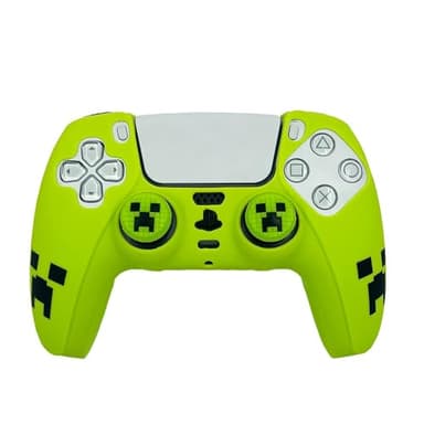 Crazy Diy - PS5 Controller Skin with 2 Thumbgrips, Game Design, Lime Green