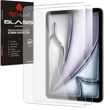 TECHGEAR iPad Air 13 inch 2025/2024 (2 Pack) Tempered Glass Screen Protectors [9H Toughness] [HD Clarity] [Scratch-Resistant] [No-Bubble] Made For Apple iPad Air 13" M3/M2 (2025/2024)