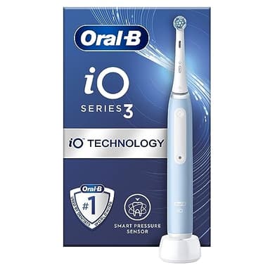 Oral-B iO3 Electric Toothbrush For Adults, Oral B Electric Toothbrushes, Mothers Day Gifts, 1 Toothbrush Head, 3 Modes With Teeth Whitening, Electric Toothbrush, 2 Pin UK Plug, Blue