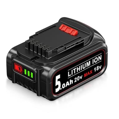 DASNITE DCB200 18V/20V 5.0Ah Replacement for Dewalt 18V Battery Li-Ion Compatible with DEWALT DCB180 DCB181 DCB182 DCB201 DCB200-2 18V/20V MAX Tools with LED Indicator