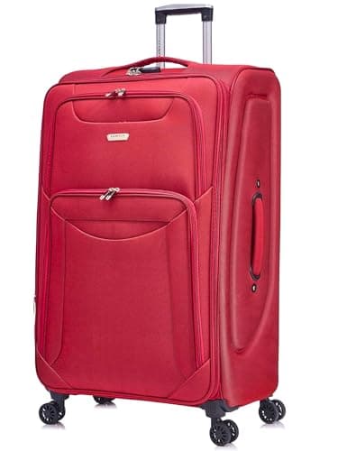 FLYMAX 32" Extra Large Super Lightweight 4 Wheel Suitcase Luggage Expandable with Wheels Red