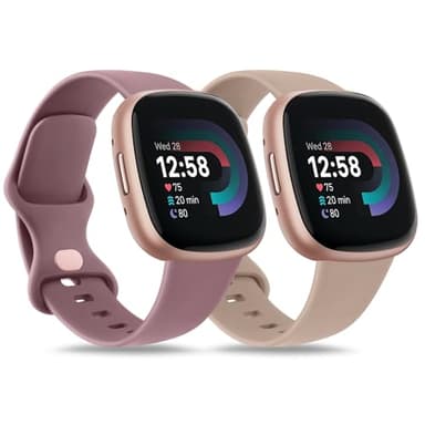 Silicone Sport Straps for Fitbit Sense 2/Sense/Versa 4/Versa 3 - Classic Soft Replacement Band Compatible With Fitbit Devices for Women Men (Pack A, S)