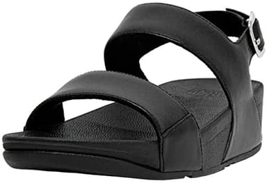 Fitflop Women's Lulu Leather Wedge Sandal, All Black, 6 UK