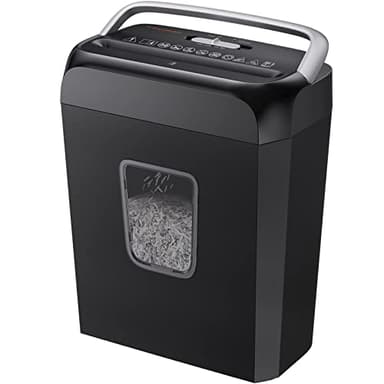 Bonsaii 6 Sheet Cross Cut Paper Shredder, Compact Shredder for Home & Small Office Use, Shreds Credit Cards, Staples, and Clips, Portable Handle Design, 13L Bin (C237-B Upgrade Version)