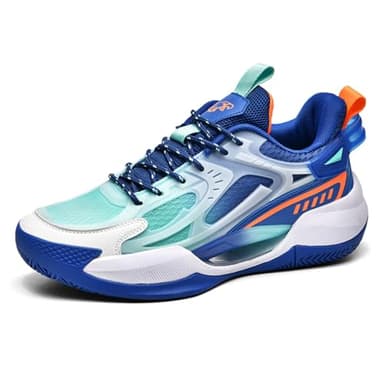 GAOLONGBU Men's Basketball Shoes Outdoor Non-Slip Boys Sneakers Lightweight Casual Breathable Shock Absorption Walking Shoes (Blue-Green, Adult, Men, 7, Numeric, UK Footwear Size System, Medium)