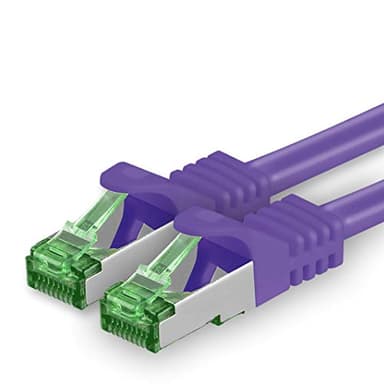 1aTTack.de 10 M Cat.7 Network Cable 1 Piece Cat7 Patch Cable Lan Cable Ethernet RJ45 10 Gbit/s (All Internet Speeds) Purple 10 Meters