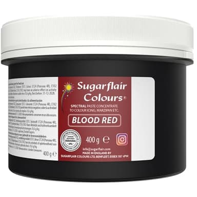 Sugarflair Spectral Blood Red Food Colouring Paste, Highly Concentrated Food Colouring for Buttercream, Sugar Paste, Royal Icing, Cake Decorations and More! Vibrant Colour Food Dye - 400g