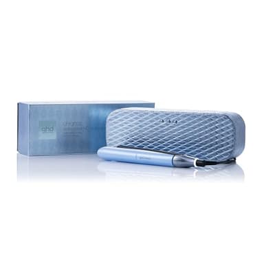 ghd Chronos - Hair Straighteners in Icy Blue with Iced Luxe Vanity Case, 3X Faster Styling in One Stroke for HD Results Lasting 24hrs, 85% More Shine, No Extreme Heat Damage, UK Plug (Limited Edition)