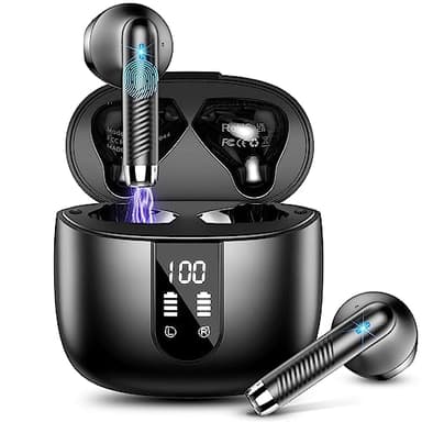 Wireless Earbuds, Bluetooth 5.4 Headphones NEW Wireless Headphones with 4 ENC Mic, 56H Bluetooth Earphones in Ear Noise Cancelling Deep Bass, Mini Ear Buds Bluetooth Earbuds IP7 Waterproof LED Display