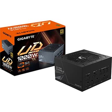 Gigabyte UD1000GM PG5 80 Plus Gold Fully Modular 1000w PCIe 5.0 Power Supply Unit (Rev 2.0), ATX 3.0, 12VHPWR GPU Connector, Flat Cables, 10 Year Warranty