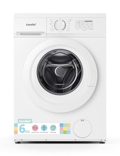 COMFEE' CFE10EW60/W Freestanding Washing Machine,6KG Load,Heat Wash 90℃,Ultra Slim 400mm,Quick Wash,15 Washing Programs,White