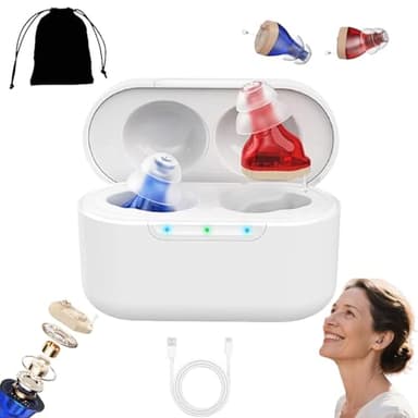 Amplihear Hearing Aids for Seniors, Amplihear Pro Hearing Aids for Seniors, Rechargeable with Noise Cancelling, Sound Excellence, Comfort Fit, with 7 Different Size Silicone Ear Tips (1pcs)