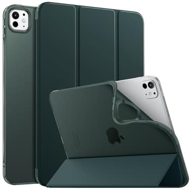 MoKo for iPad Pro 11 Inch Case M4 2024 (5th Gen), Ultra Slim Stand iPad Pro 11 M4 Case with Soft TPU Translucent Frosted Back Cover for iPad Pro 11'' 2024 (Model: A2836/A2837/A3006), Midnight Green