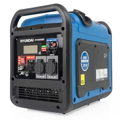 Hyundai 3200W / 3.2kW Petrol Inverter Generator, Pure Sine Wave Output, Lightweight, Quiet with Electric Start, 3 Year Warranty