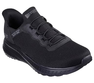 Skechers Men's Hands Free Slip-ins Bobs Squad Chaos-Daily Hype Sneaker, Black/Black, 10 UK Wide