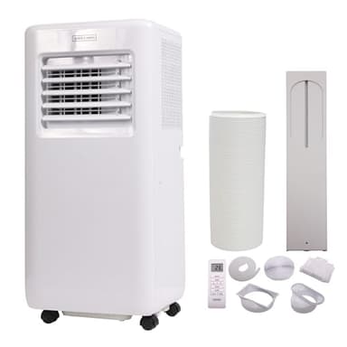 Olsen & Smith 9000 BTU 3-in-1 Portable Air Conditioning Unit, AC Air Con Conditioner Cooler On Wheels with Cooling, Fan & Dehumidifier Functions, 24H Timer with Window Kit & Remote Control, White